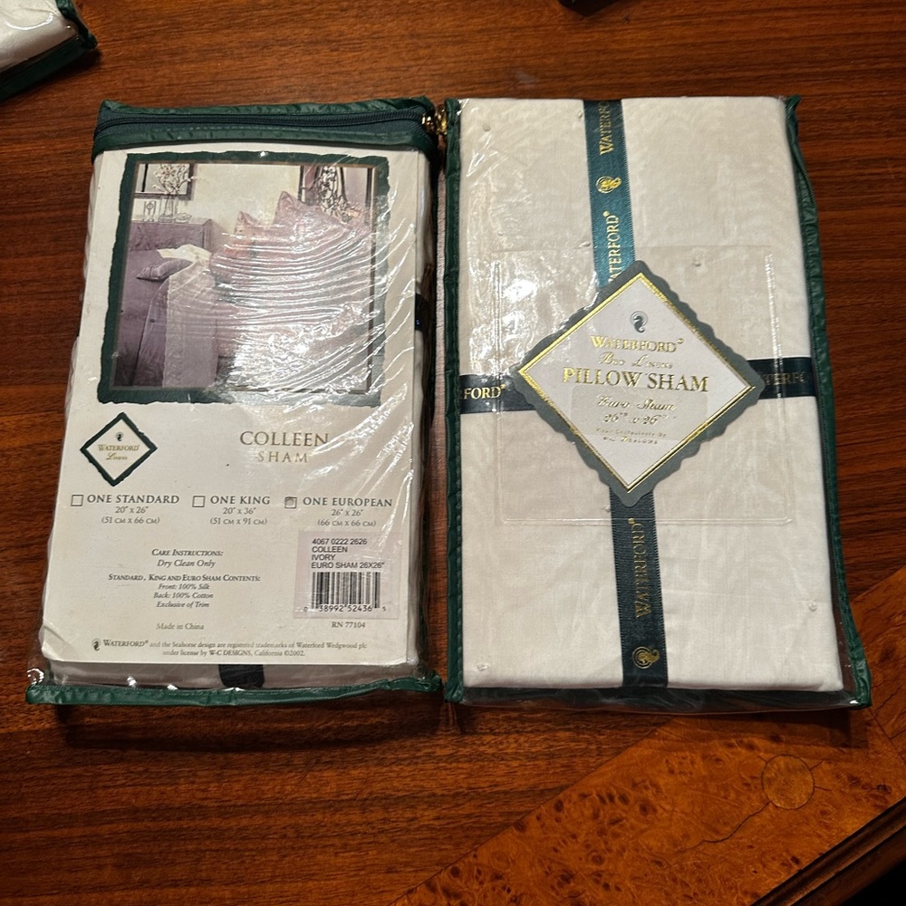 Pair of Waterford euro pillow shams